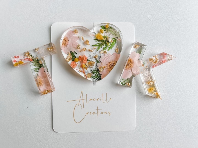 Pressed Flower Resin Name letters Only Etsy