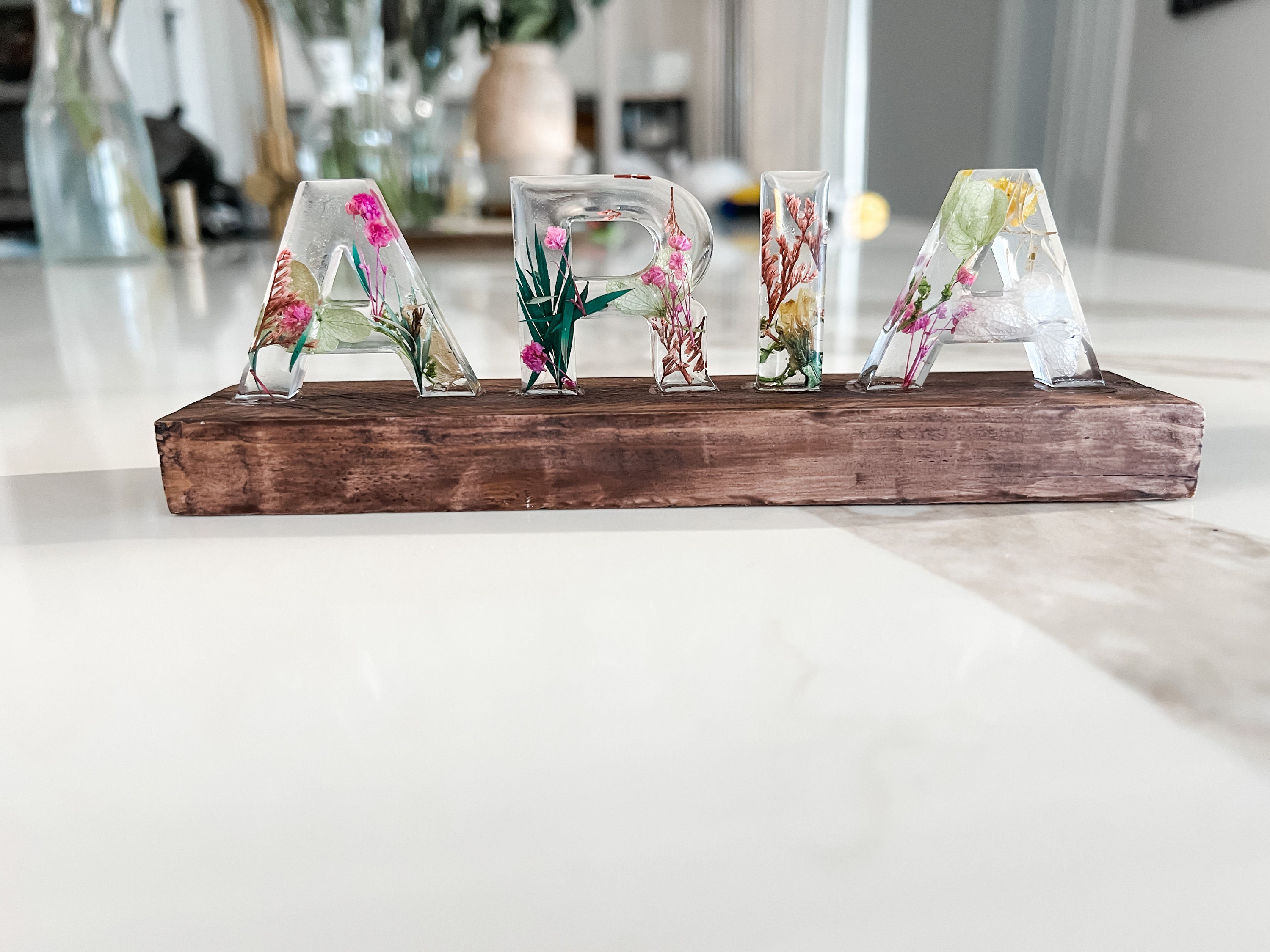 Pressed Flower Resin Name letters Only Etsy