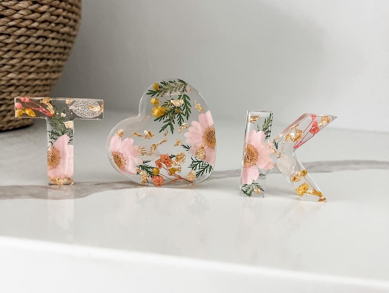 Pressed Flower Resin Name letters Only Etsy