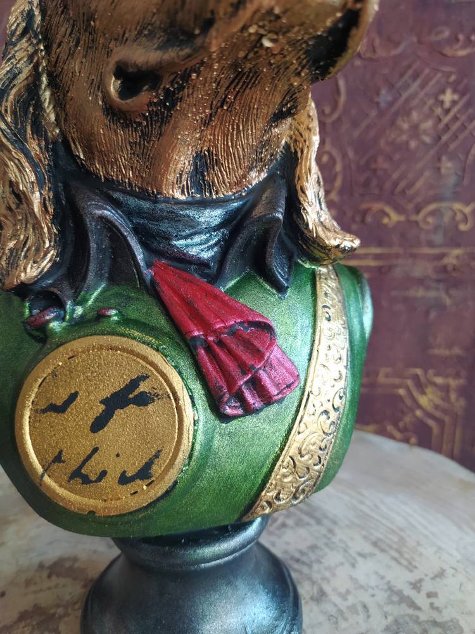 Decorative Dog Bust Statue Dog Sculpture Weird Dog Clay Etsy