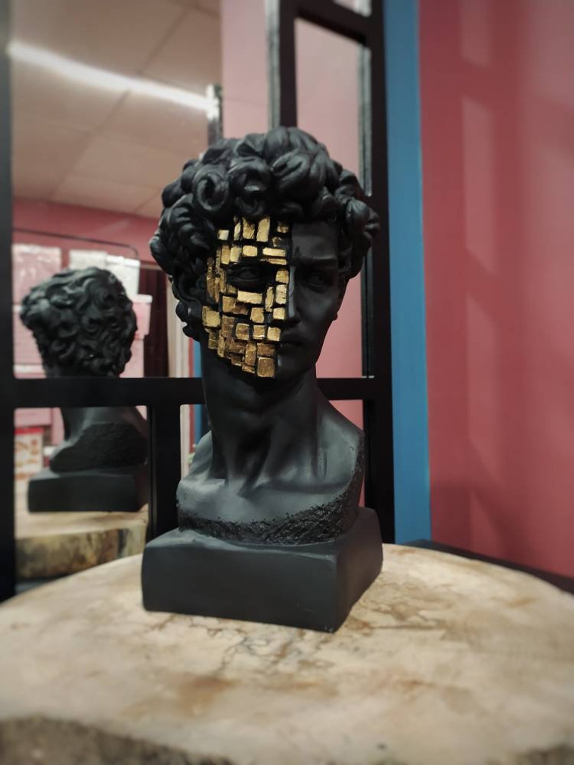 David Statue Head Decor Bust of David Greek Mythology Art Etsy