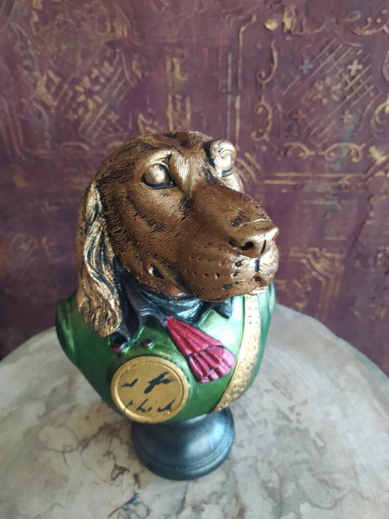 Decorative Dog Bust Statue Dog Sculpture Weird Dog Clay Etsy