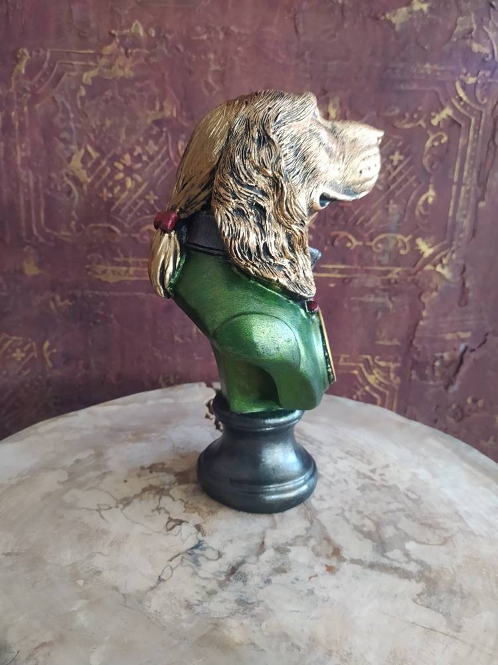 Decorative Dog Bust Statue Dog Sculpture Weird Dog Clay Etsy