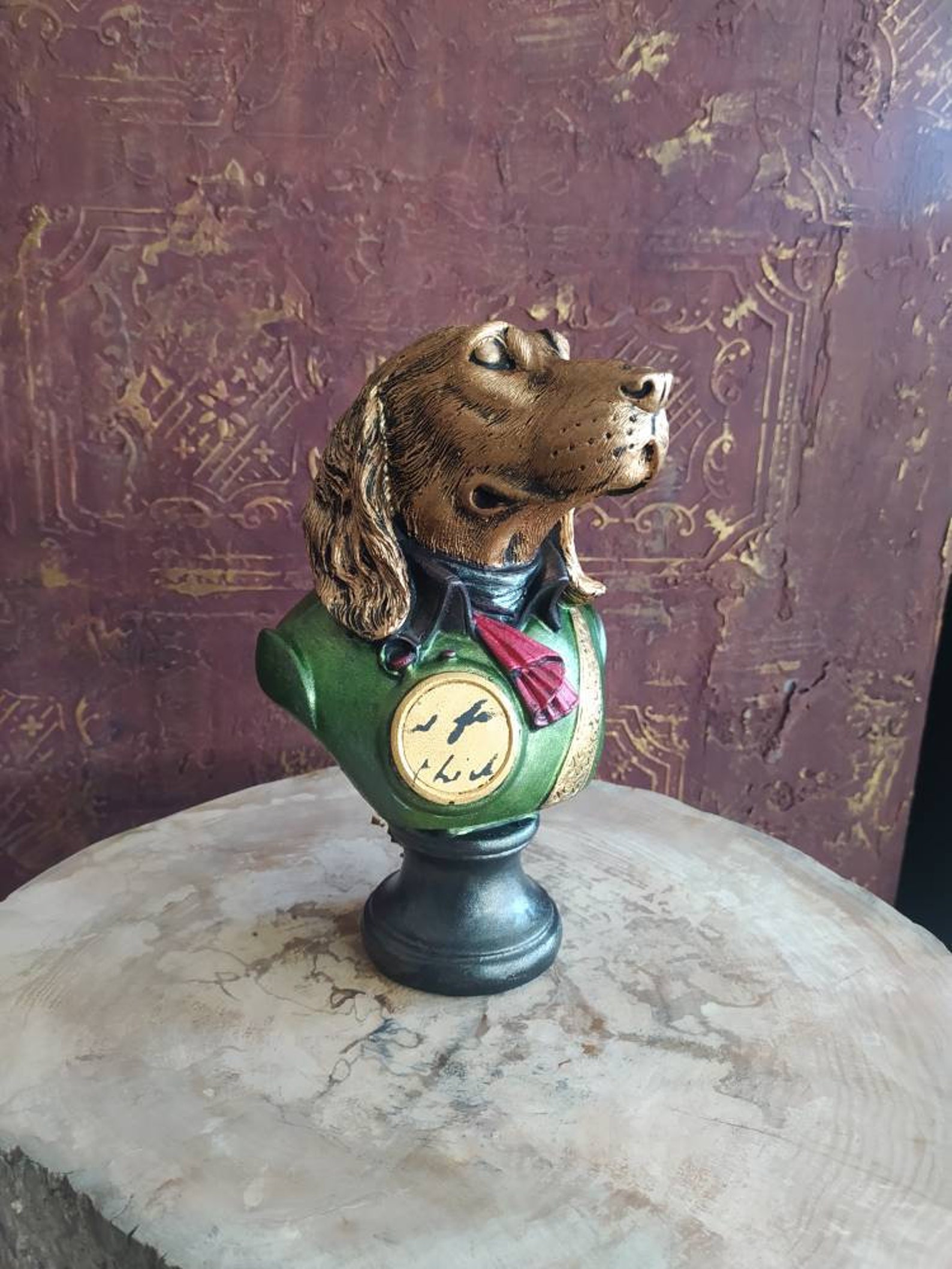 Decorative Dog Bust Statue Dog Sculpture Weird Dog Clay Etsy