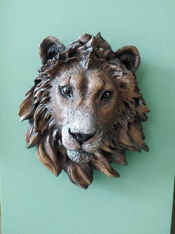 Wall Lion Head Sculpture Wall Head Sculpture Animal Head Etsy