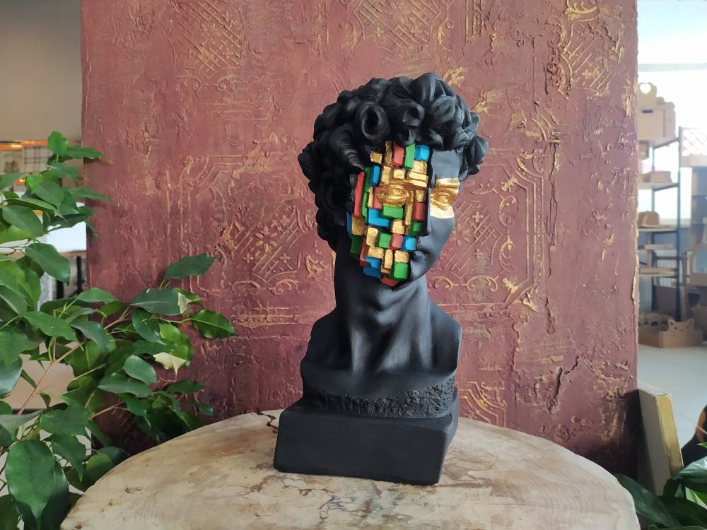 David Statue Head Decor Bust of David Greek Mythology Art Etsy