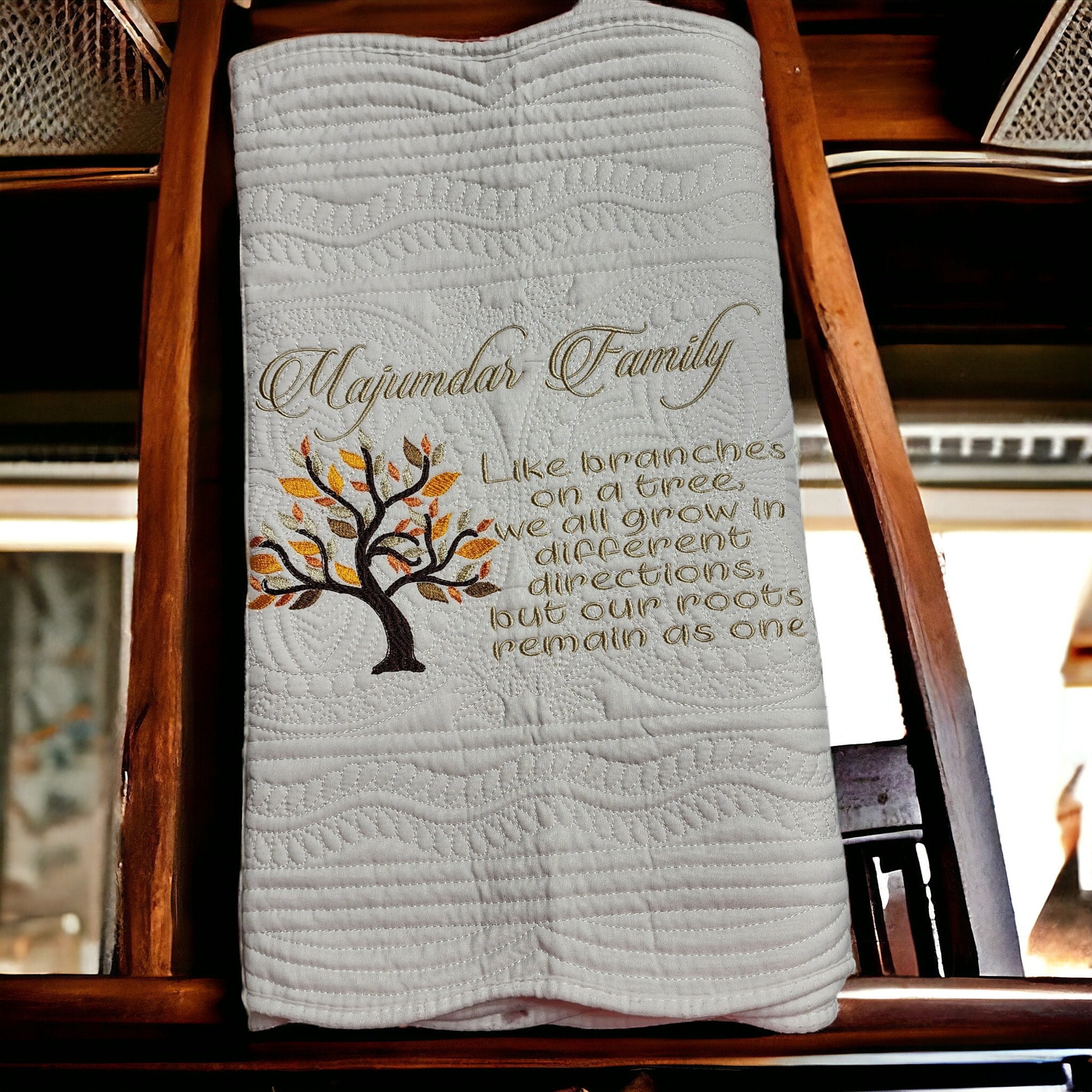 Personalized Family Table Runner - Family Name Table Runner - Embroidery Runner - Premium Table Runner - Tree Table Runner - Thumbnail 2