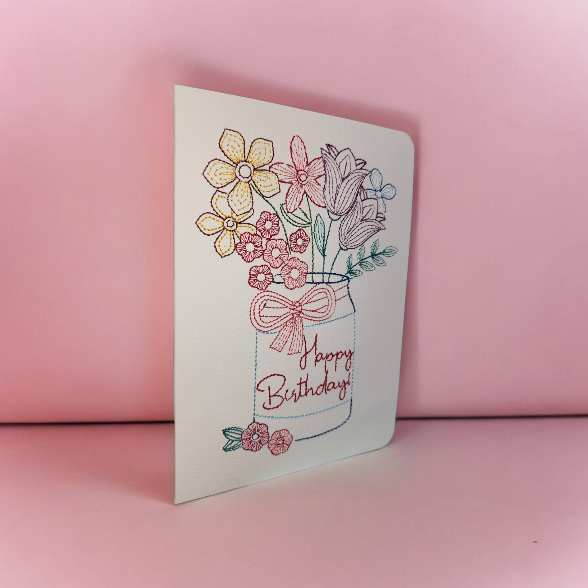 Embroidered Birthday Card