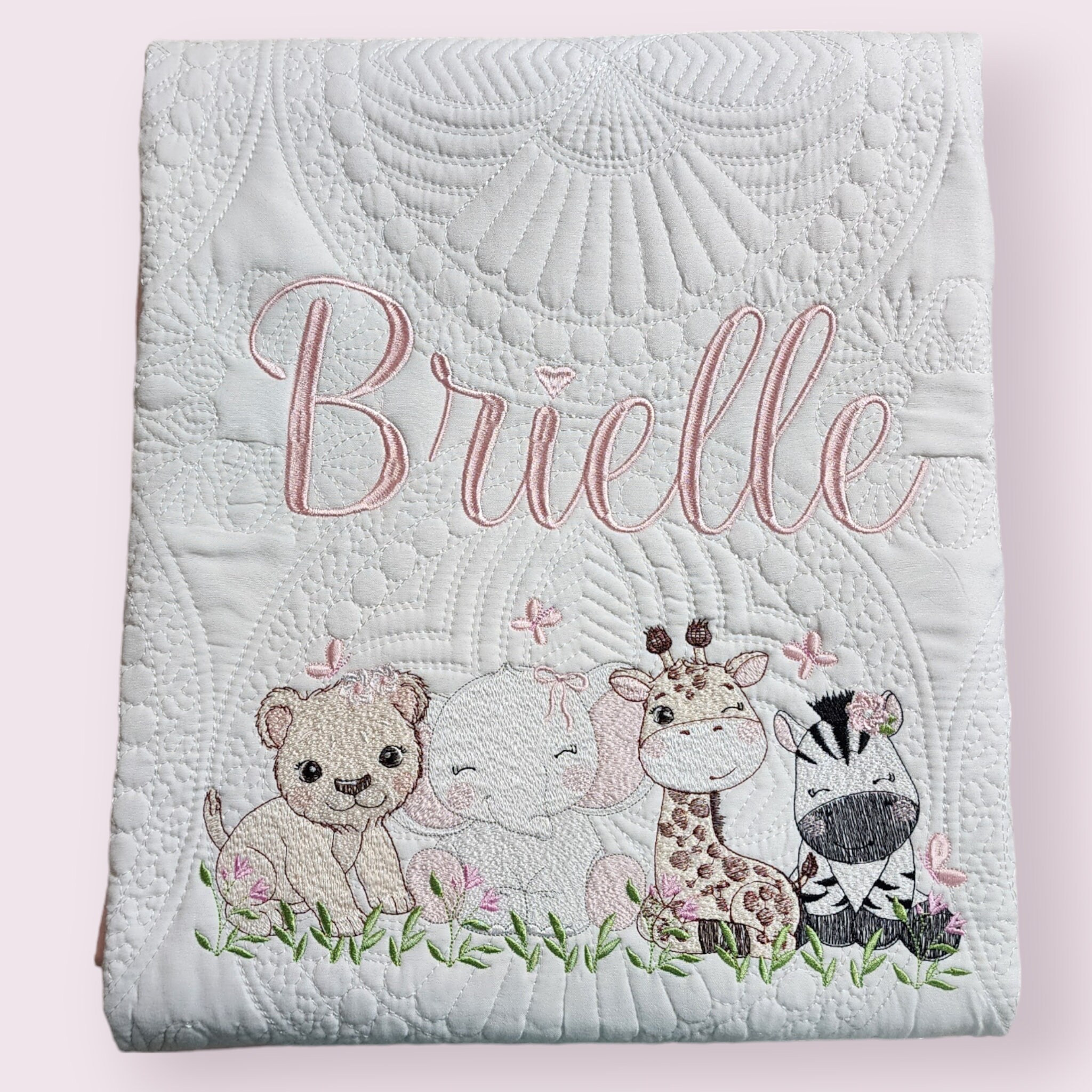 Embroidered Animal Friends Blanket (Personalizable) - Thumbnail 4