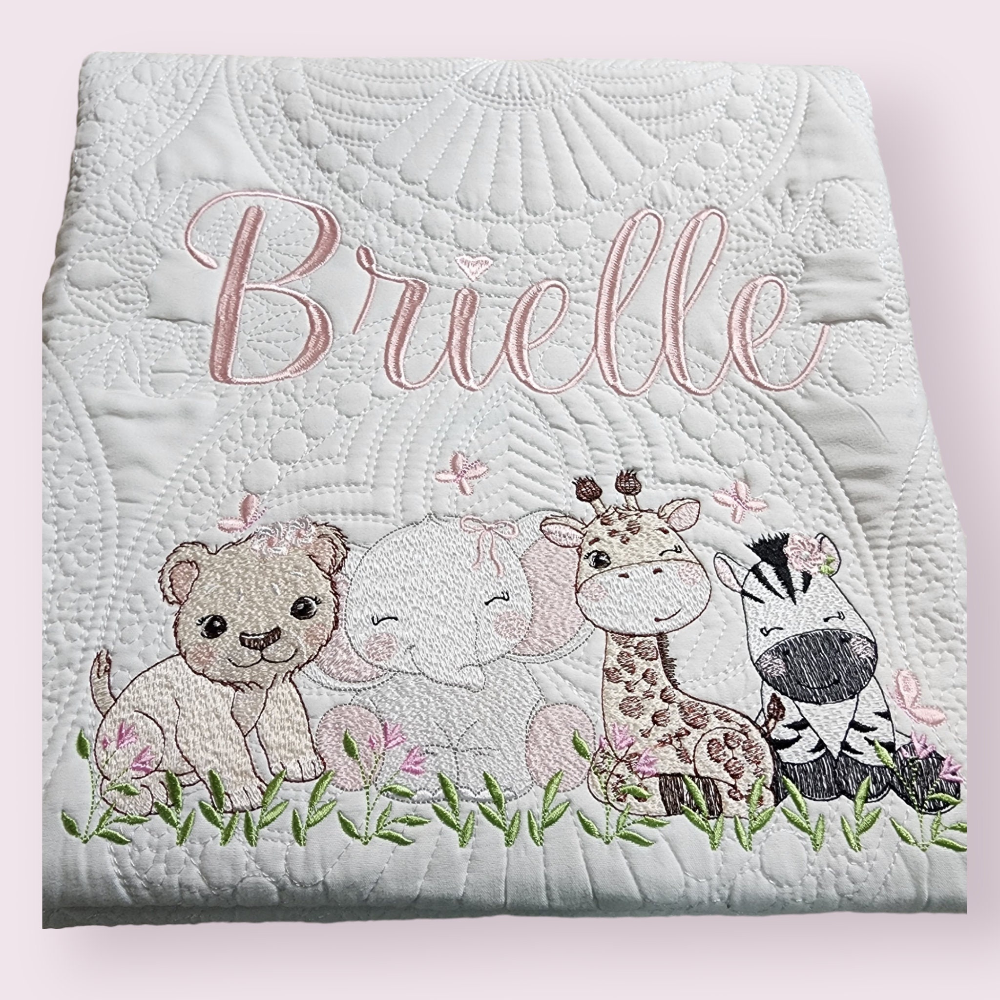 Embroidered Animal Friends Blanket (Personalizable) - Thumbnail 3