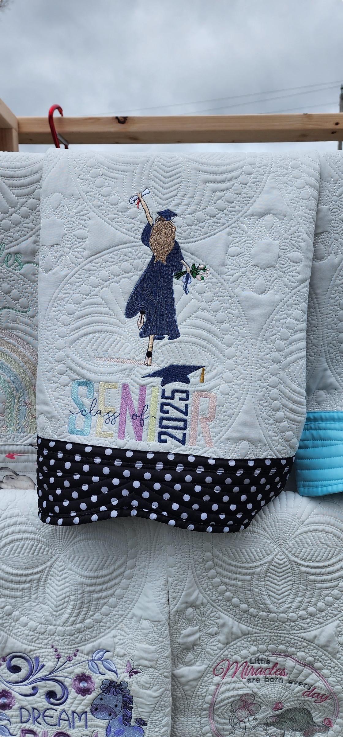 Class of 2025 Graduation Embroidered Blanket - 36x46 - Thumbnail 3