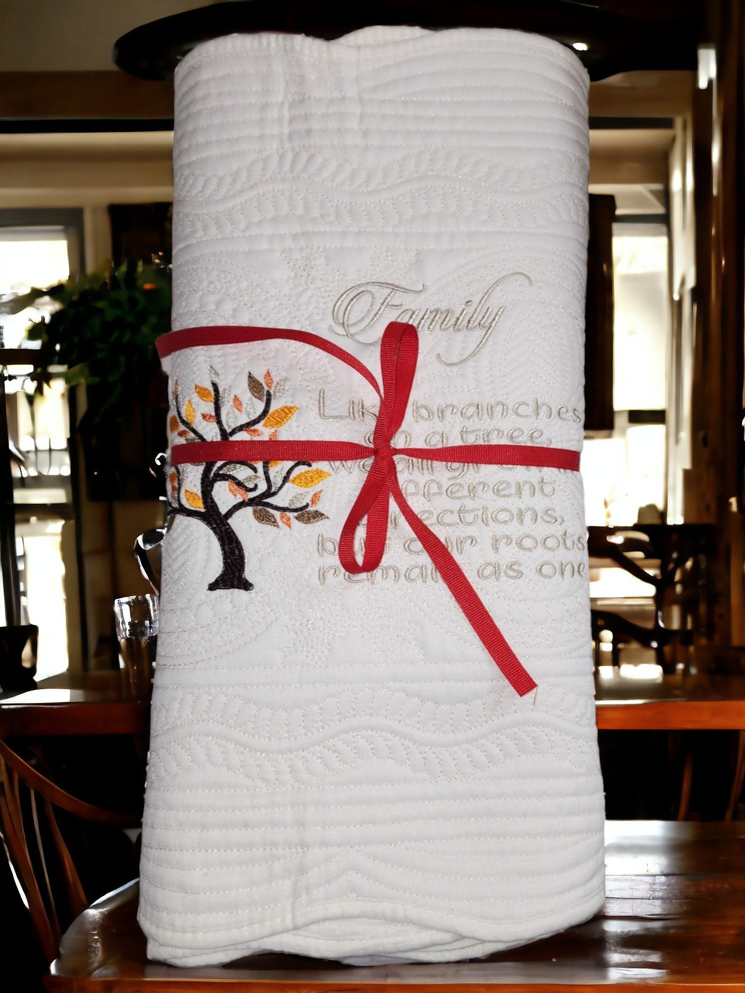 Personalized Family Table Runner - Family Name Table Runner - Embroidery Runner - Premium Table Runner - Tree Table Runner - Thumbnail 5