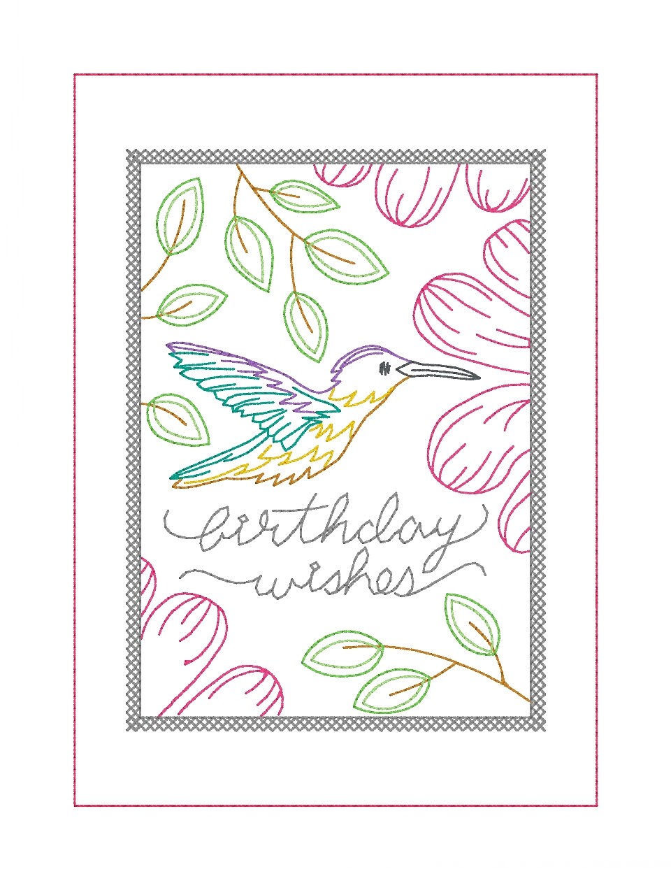 Embroidered Birthday Card - Thumbnail 6