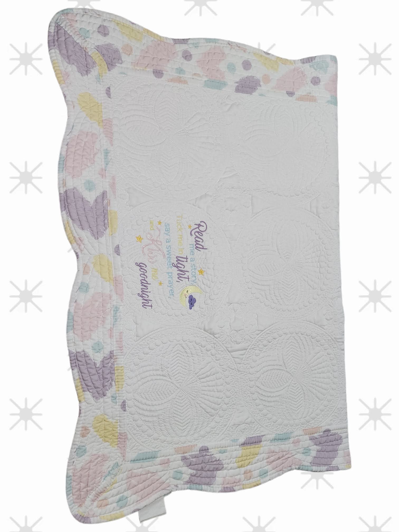 Embroidered Read me a story Children's Quilt - Just Waiting for Your Special Child's Name - Thumbnail 3
