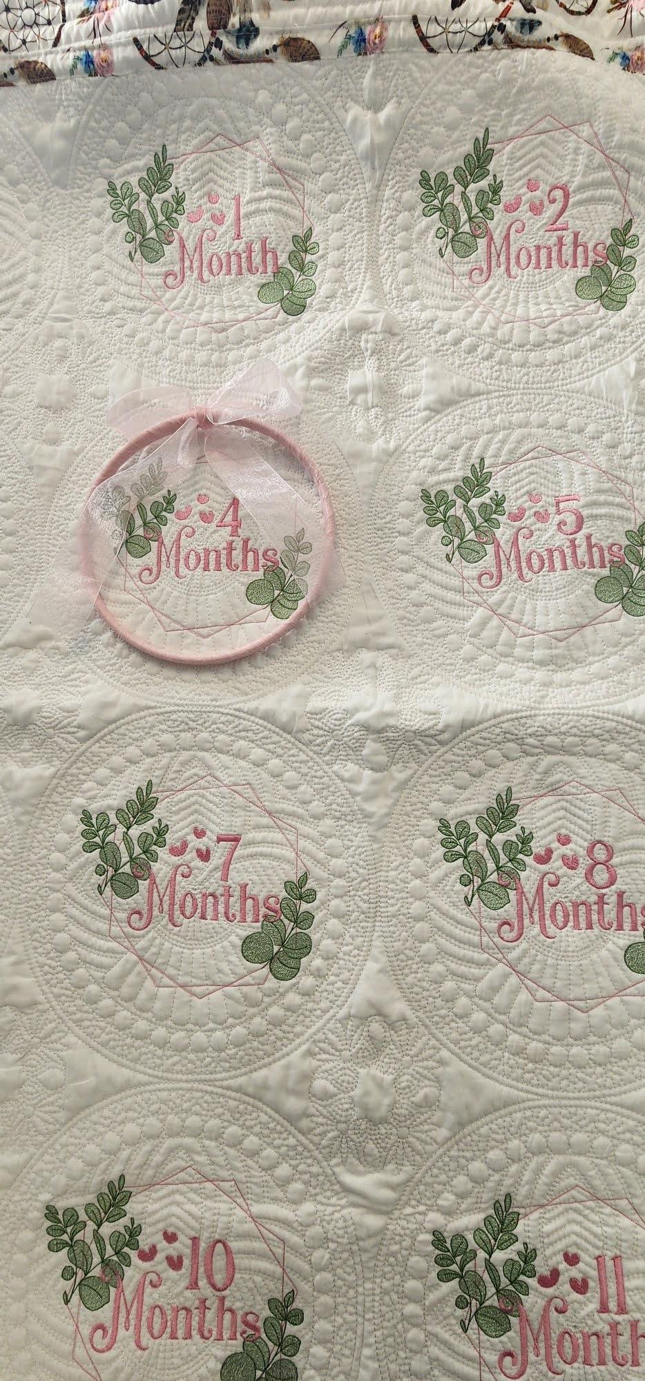 Personalized Dreamcatcher Baby Milestone Quilt - Trendy Baby Shower - Floral Baby Milestone Blanket - Newborn Baby Blanket - Soft Baby Quilt - Thumbnail 3