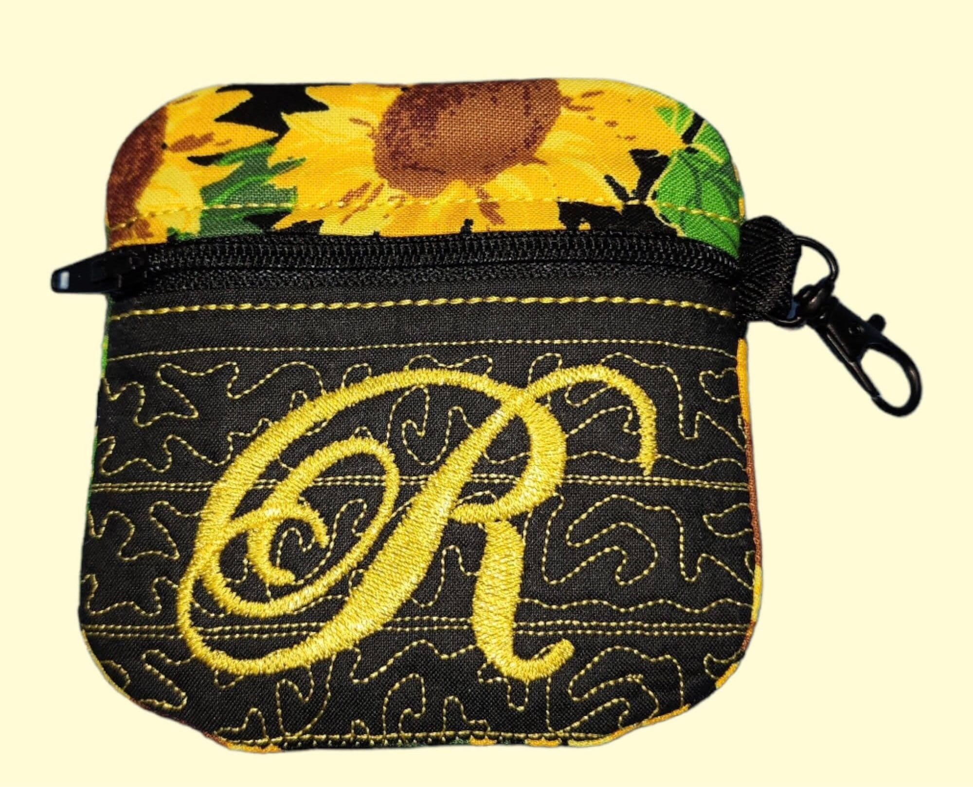 Zipper bag set with wristlet; great gift for her; matching set; custom- handmade; - Thumbnail 2