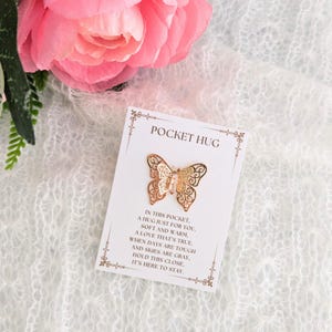 Pocket Hug Butterfly, Gift for Best Friend, Long Distance Relationship Gift, Moving Away Gift, Pocket Hug Token Gift, Butterfly Gift for Her