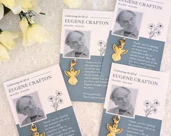 In Loving Memory Funeral Cards, Angel Charm Keychain, Grieving Memorial Gift, Sympathy Card, Condolence Bereavement Card, Remembrance Gift