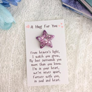 Abrazo de bolsillo con estrella brillante, amigo de bolsillo del cielo para niñas adolescentes, regalo para niñas preadolescentes, amuleto de buena suerte, regalo para calcetines, estrella de apoyo emocional