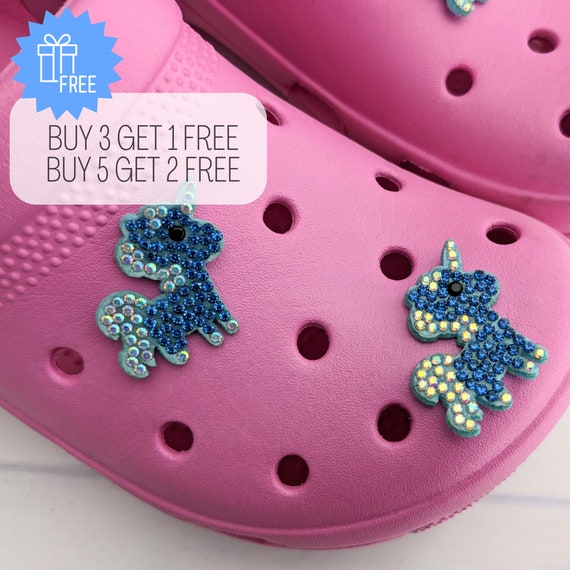 Blue Unicorn Croc Charms, Bling Croc Pins, Unicorn Shoe Charms