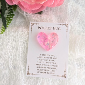 Pink Glitter Heart Pocket Hug