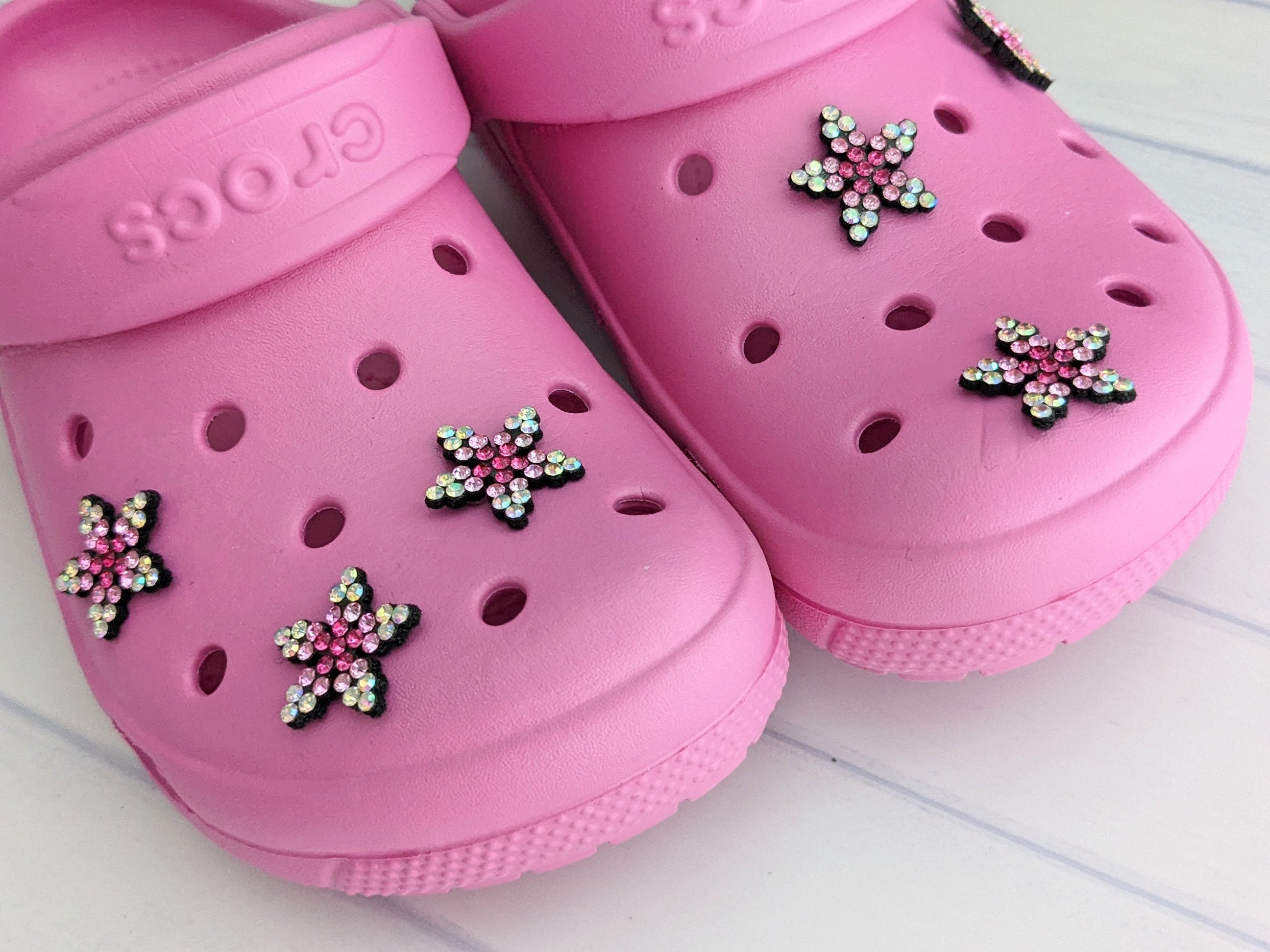 pink bling croc charms on crocs｜TikTok Search