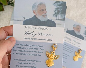 In Loving Memory Funeral Cards, Angel Charm Keychain, Grieving Memorial Gift, Sympathy Card, Condolence Bereavement Card, Remembrance Gift