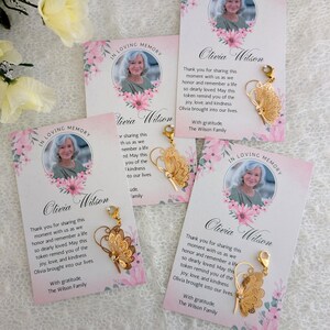 Pour les funérailles, porte-clés papillon, cadeau commémoratif de deuil, carte de condoléances, carte de condoléances pour deuil, cadeau du souvenir