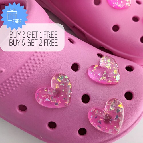 Pink Glitter Croc Charm Glittery Shoe Charms Cute Croc Pin Etsy