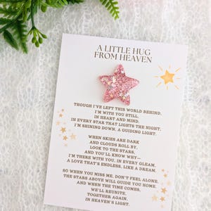 Carte étoile du ciel, cadeau Saint-Valentin du ciel, cadeau commémoratif, cadeau de deuil, carte de sympathie, cadeau de condoléances étoile scintillante rouge