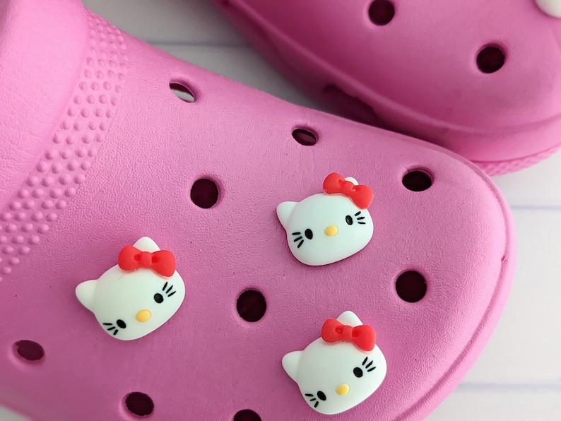 Hello Kitty Croc Charms White Kitty Shoe Charm Shoe Pin Etsy