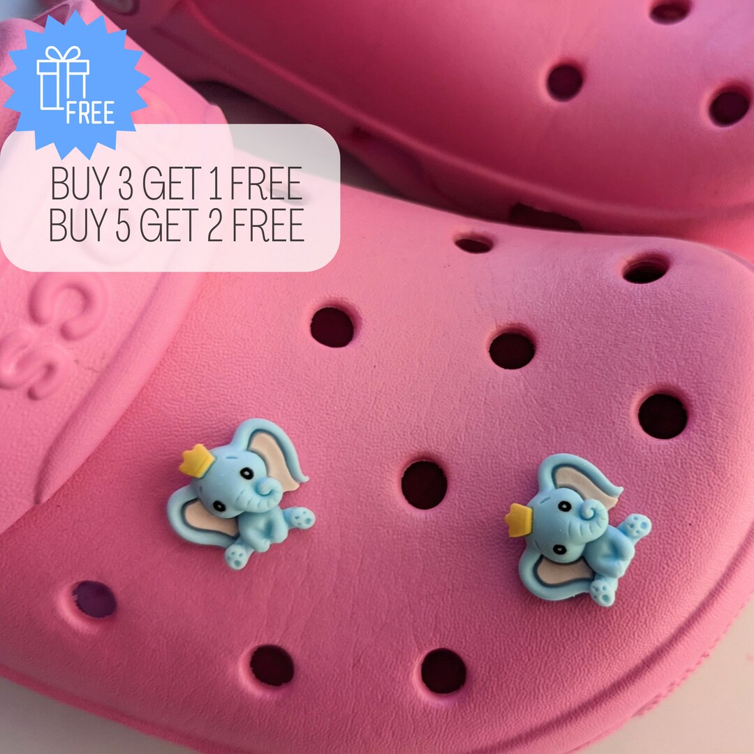 Mini Elephant Croc Charm Blue Elephant Shoe Charm Miniature Etsy