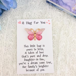 Abraço de bolso para nora, presente de casamento para futura nora da sogra, presente de aniversário personalizado para nora