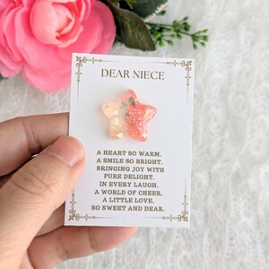 Cadeau nièce de la tante, câlin avec pochette étoile scintillante, cadeaux pour filles, cadeau personnalisé pour nièces, jeton de poche cadeau à ma nièce spéciale