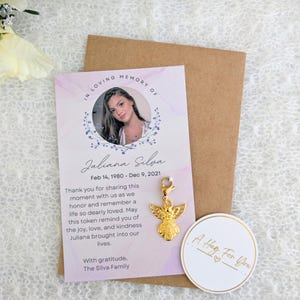 Cartões de funeral em memória amorosa, chaveiro com pingente de anjo, presente memorial de luto, cartão de simpatia, cartão de condolências por luto, presente de lembrança