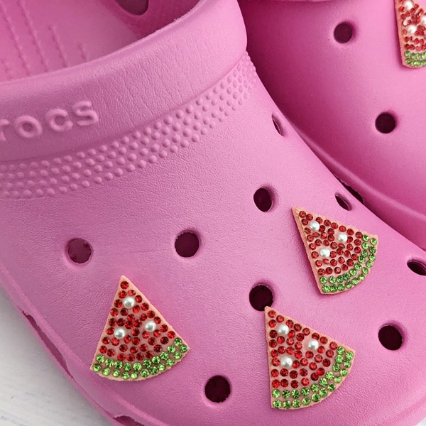 Watermelon Sparkly Crocs Shoes Etsy