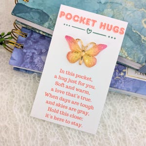 Pocket Hug Butterfly, Gift for Best Friend, Long Distance Relationship Gift, Moving Away Gift, Pocket Hug Token Gift, Butterfly Gift for Her