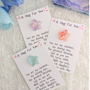 Pocketknuffel voor dochter, Star Pocket-token, cadeau tween-meisje van pappa en mamma, cadeau tienermeisje, 21e verjaardagscadeau, 40e verjaardagscadeau