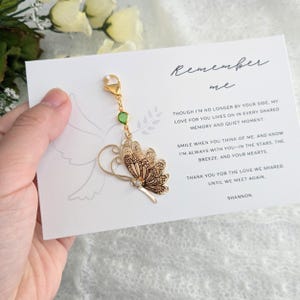 Cadeau commémoratif pour les funérailles de la perte d'une mère Cadeau de condoléances Cadeau pour la perte d'un père en deuil Cadeau pour les funérailles d'un papillon Message du ciel