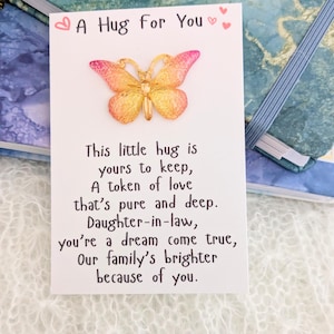 Abraço de bolso para nora, presente de casamento para futura nora da sogra, presente de aniversário personalizado para nora
