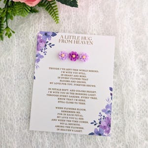 Tarjeta de amor desde el cielo, regalo de San Valentín desde el cielo, regalo conmemorativo, regalo de duelo, tarjeta de condolencias, regalo de condolencias con tema de flores