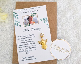 In Loving Memory Funeral Cards, Angel Charm Keychain, Grieving Memorial Gift, Sympathy Card, Condolence Bereavement Card, Remembrance Gift