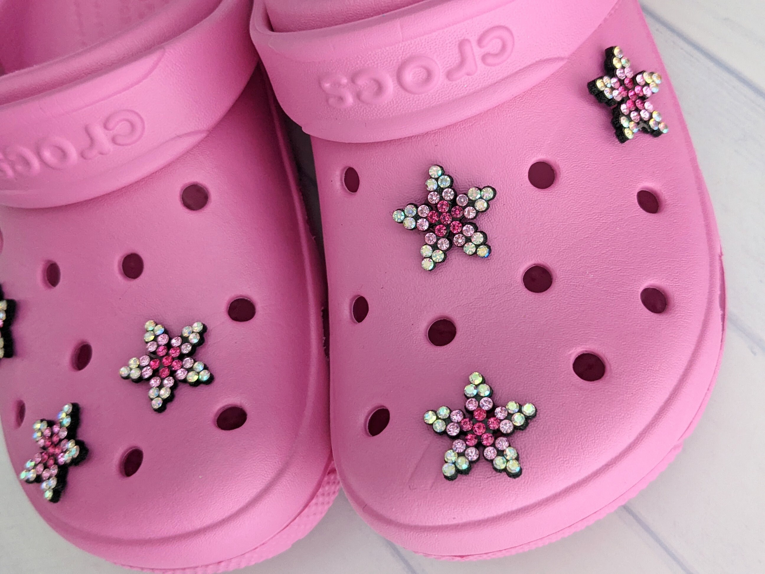 Star Croc Charm for Clog Sandals, Bling Star Shoe Charm, Shoe Pin Star, Bling Croc Jibbitz, Cute Pink Star Croc Charms, Clog Charm Star