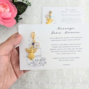 Bericht uit de hemel rouwen herdenkingscadeau, begrafenisgunst, gepersonaliseerde engel bedel sleutelhanger, sympathiecadeau, condoleancecadeau voor dierbaren