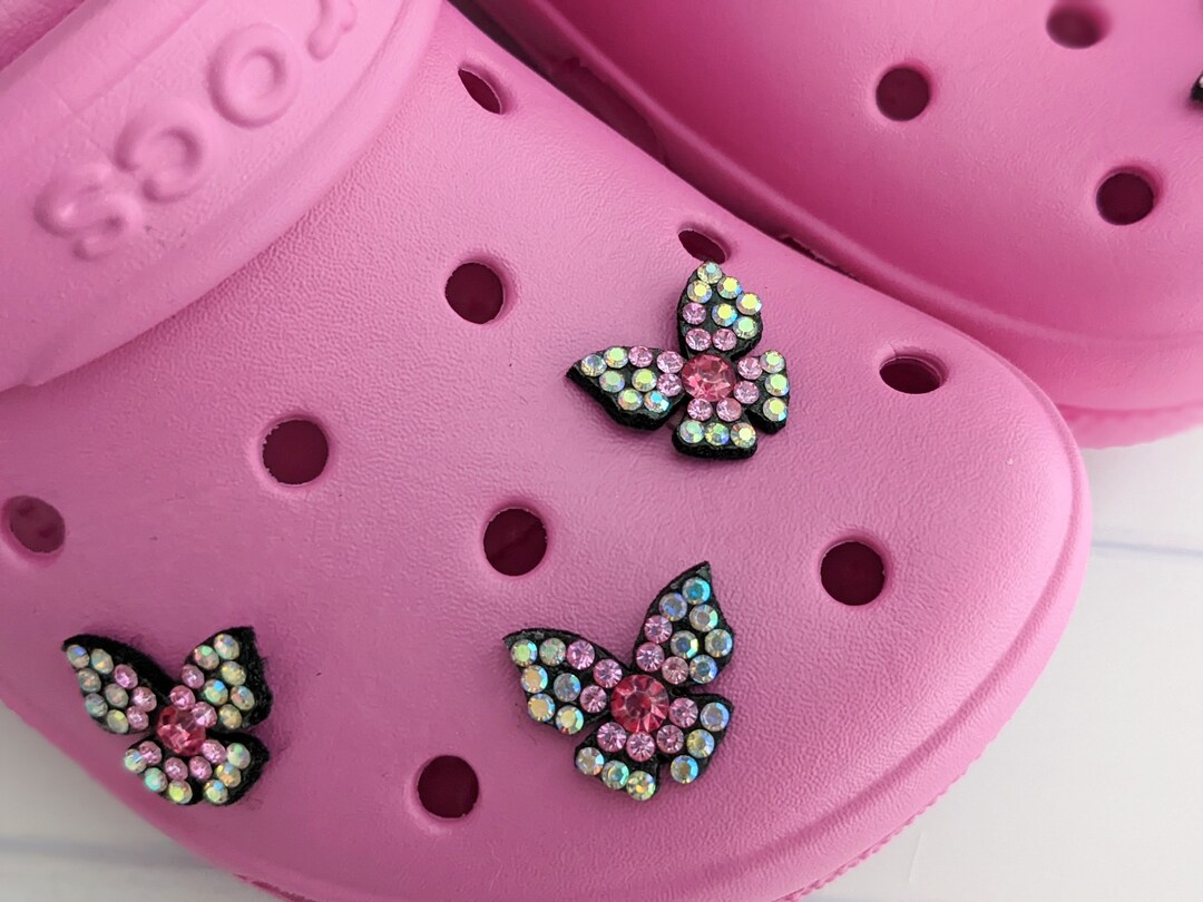 Butterfly Bling Croc Jibbitz Charm for Clog Sandals Pink Etsy