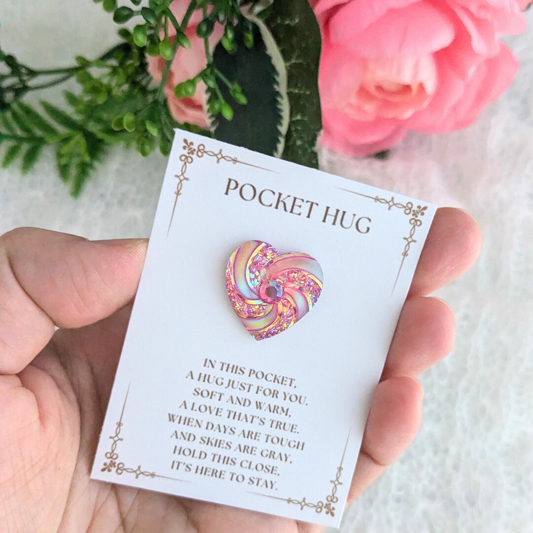 Pink Glitter Heart Pocket Hug - Etsy