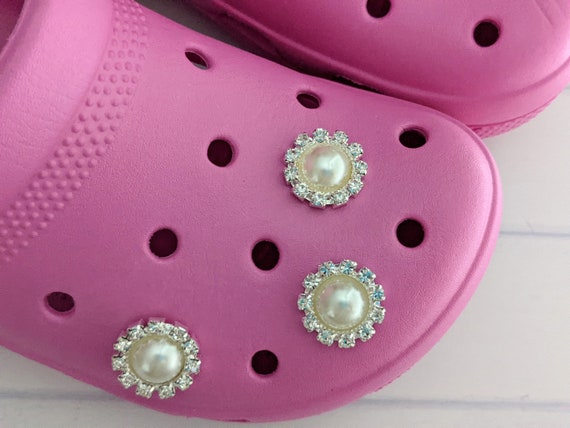 TiiM Shoe Charms for Crocs Faux Crystal Pearl Rhinestones Designer