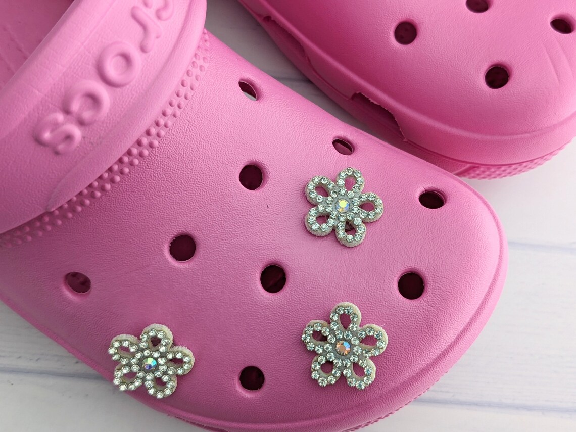 Spinning Flower Bling Croc Jibbitz Charm for Clog Shoes Girly Etsy