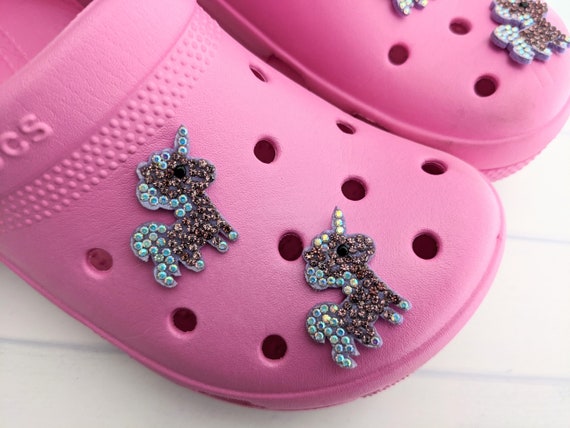 Blue Unicorn Croc Charms, Bling Croc Pins, Unicorn Shoe Charms