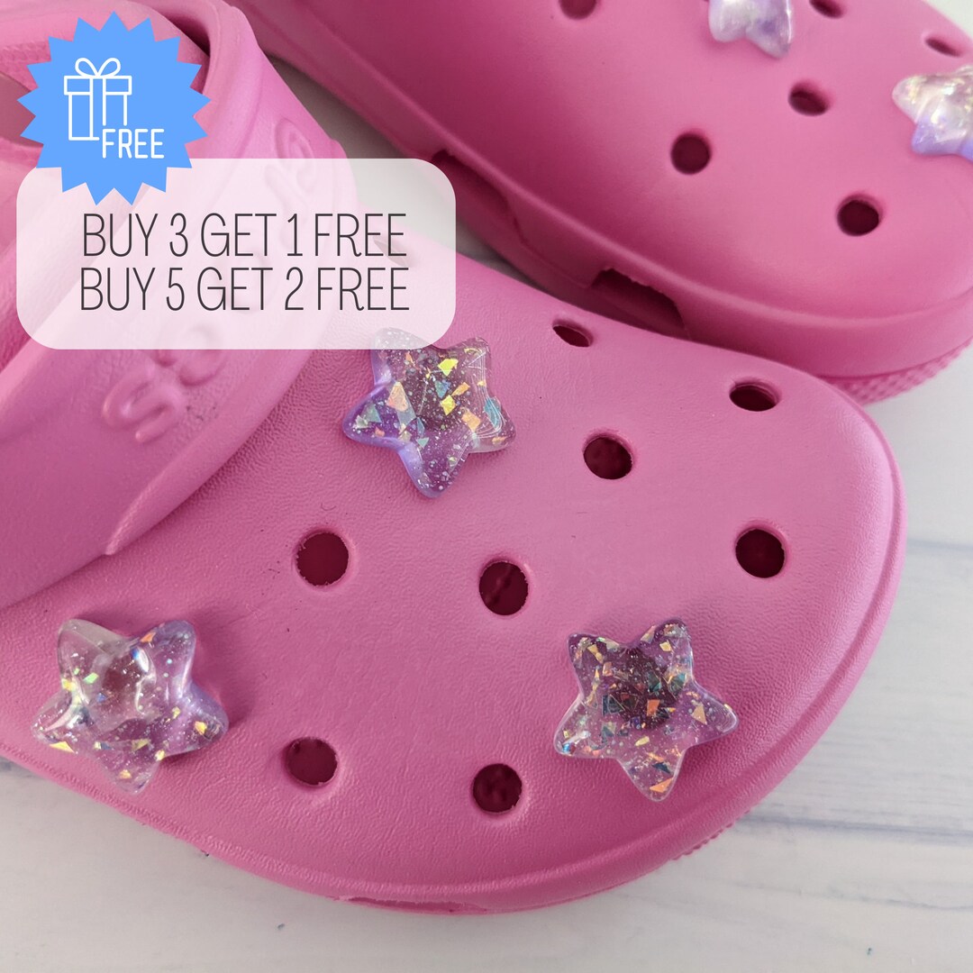 Lavender Glitter Star Croc Charm Lilac Resin Star Shoe Charm Etsy